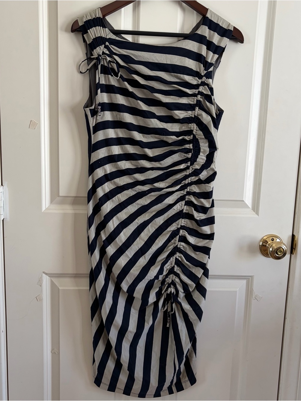 Eva Franco modern striped ruched dress 🌸 (8)